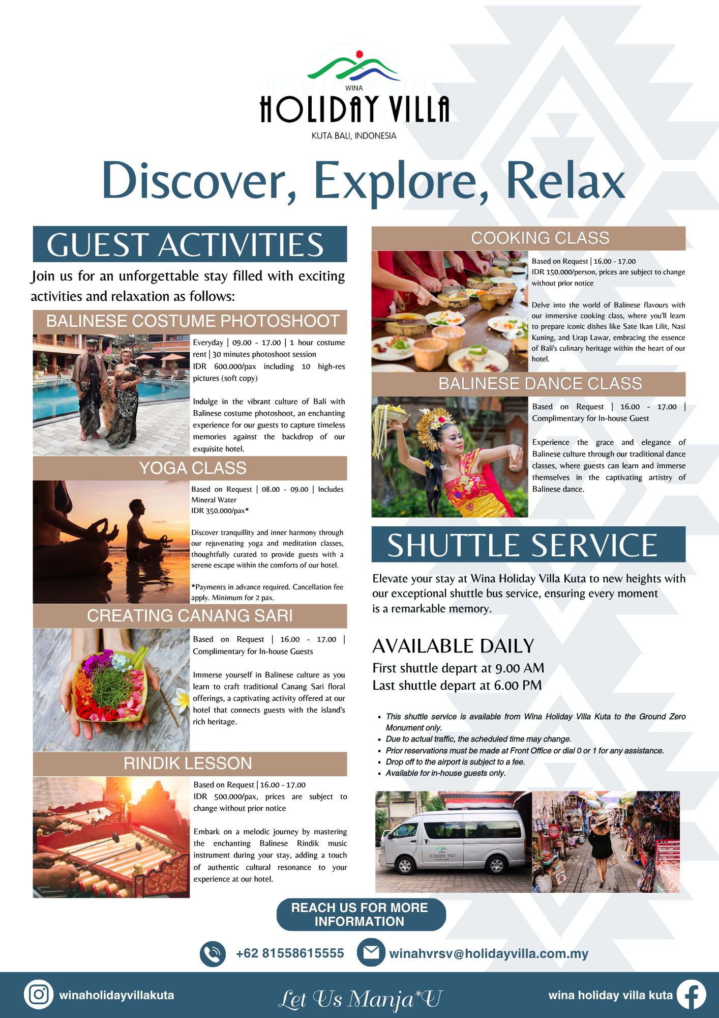 Discover Explore Relax Flyer